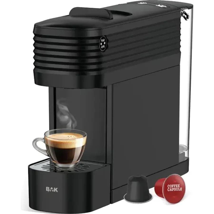 Cafeteira Espresso Compacta BAK para Cápsulas – Design Moderno e Prático