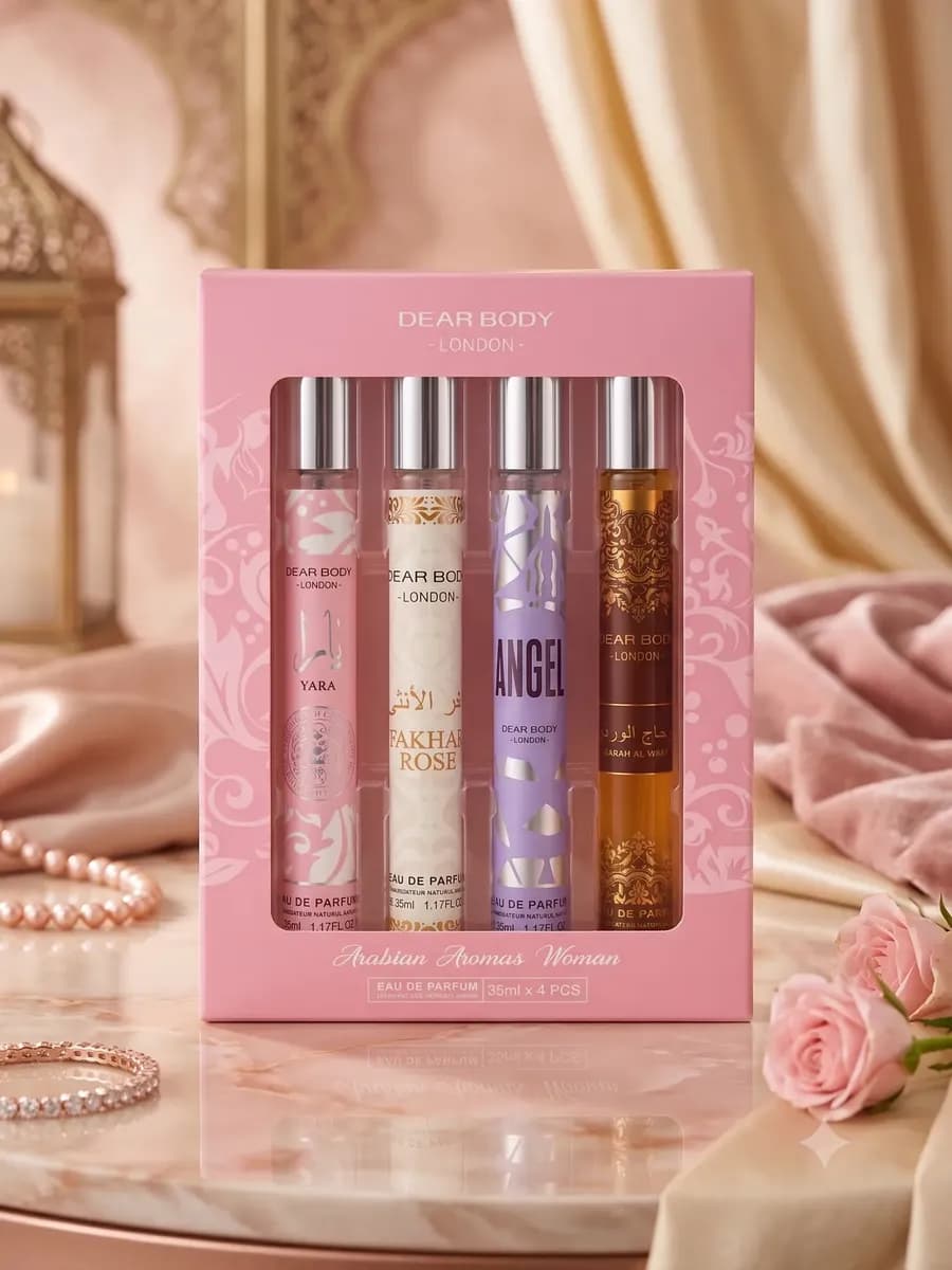 Kit 4 Perfumes Árabes Femininos 35ml Yara - Fakhar Rose - Angel - Sabah Al Ward Eau De Parfum