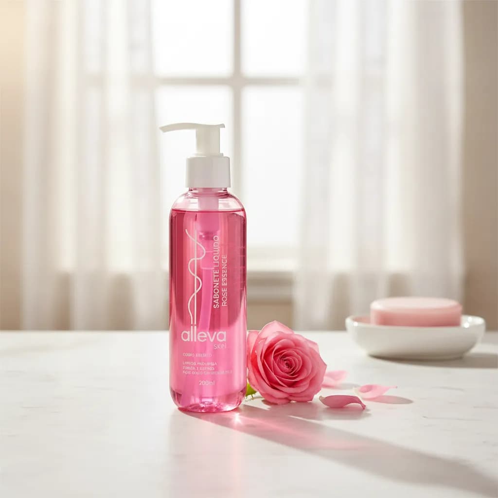 Sabonete Liquido Alleva 200ml Rose Essence